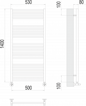 Приобрести terminus полотенцесушитель ватикан п22 50х140 см, водяной, хром