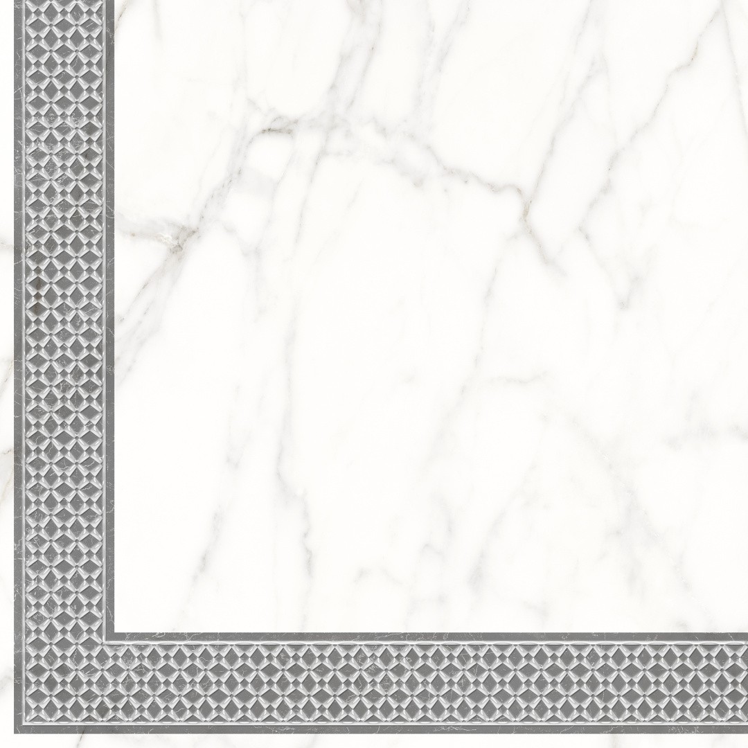 Приобрести декор напольный lb-ceramics каррара нова 45х45 см, белый\серый, угол