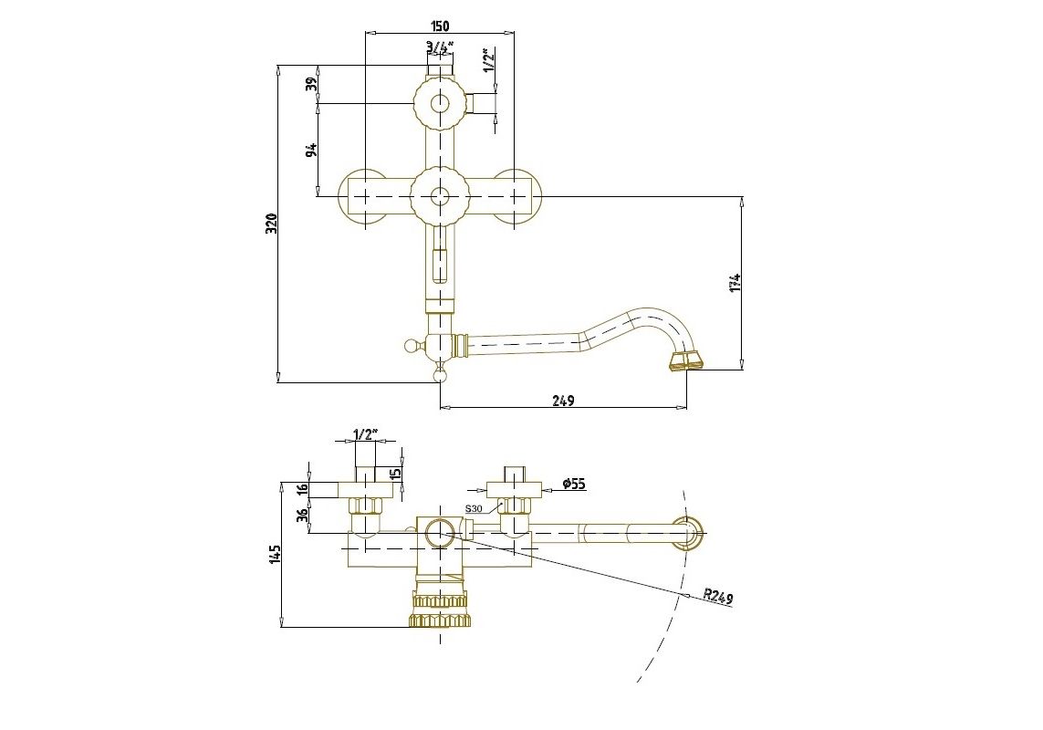 Приобрести bronze de luxe windsor 10120r, бронза душевая система для ванны