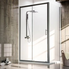 Veconi Душевое ограждение Rovigo 90х120 см, черное, прозрачное RV072B-12090-01-C4