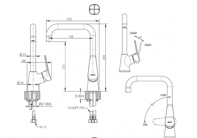 Приобрести смеситель для кухни bravat eco f7111147c-1