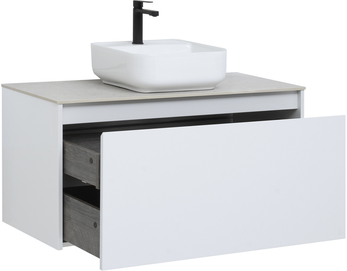 Приобрести aquanet тумба со столешницей nova lite 100 см, белая (1 ящик)