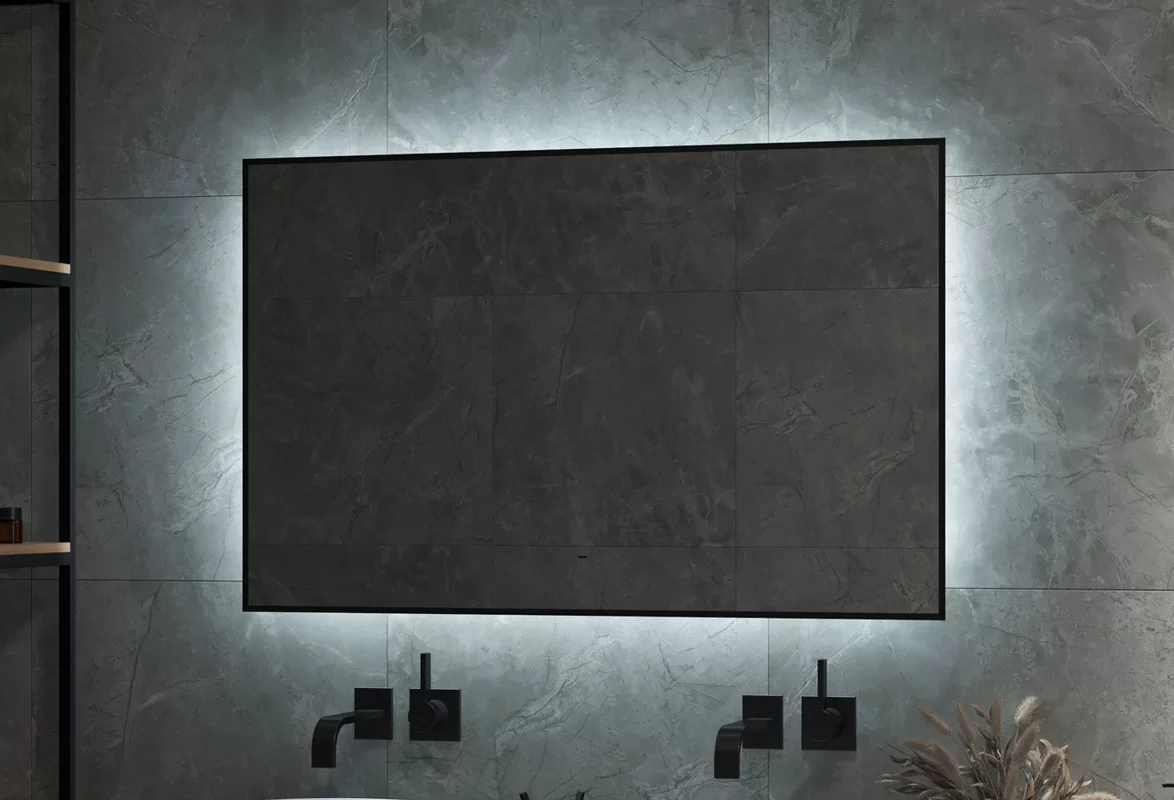 Приобрести continent зеркало с подсветкой amer 100х70 см, черное