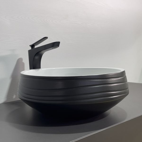 Приобрести comforty раковина j2110 41х43 см, черно-белая