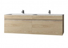 Тумба подвесная с раковиной Velvex Pulsus 140 см tpPUL.140-25, дуб сонома