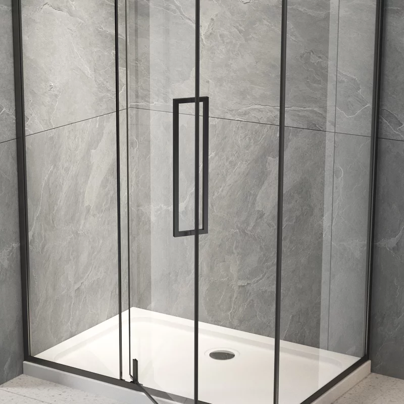 Приобрести veconi душевая дверь vianno vn-33b, 90x195 см, черный, прозрачное vn33b-90-01-c7