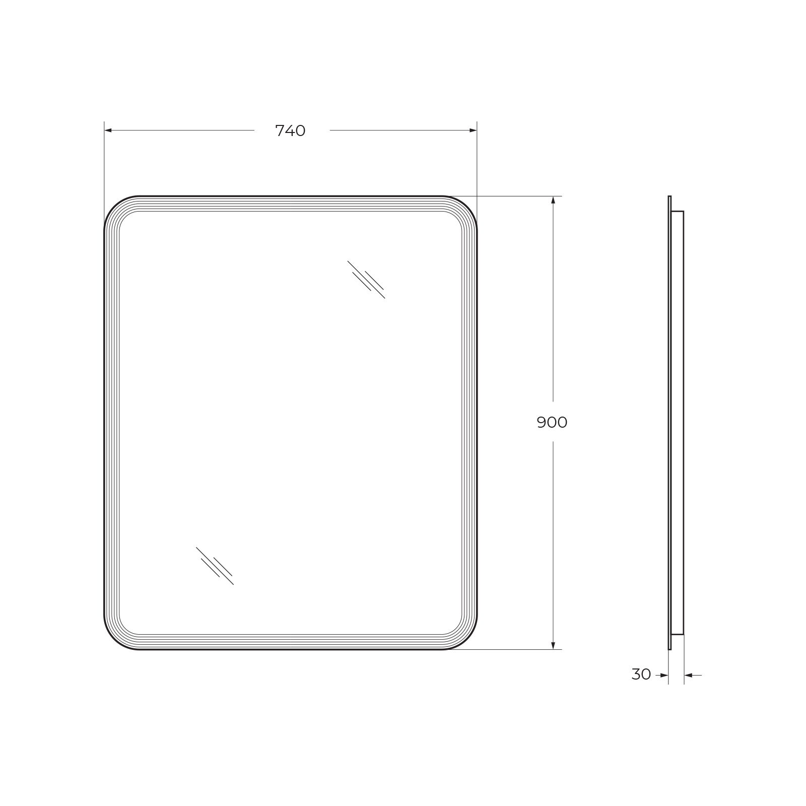Приобрести cezares зеркало 74х90 см, led подсветка 54355