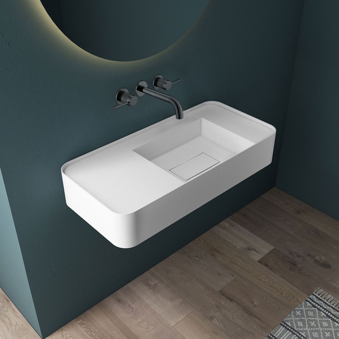 Приобрести vincea смеситель для раковины groove, настенный, оружейная сталь vbfw-4g1gm