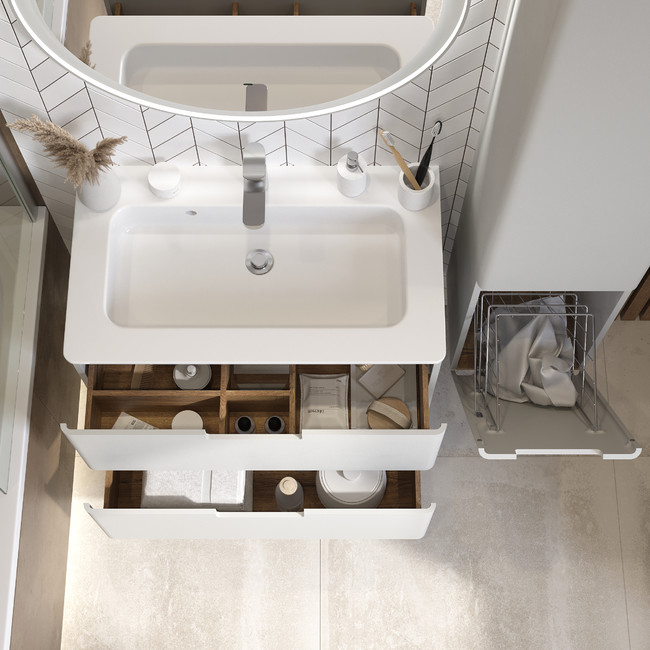 Приобрести briz тумба подвесная с раковиной prato light 70 см, светло серая, матовая, т18-70