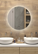 Continent Зеркало с подсветкой Ajour 70х70 см, белое