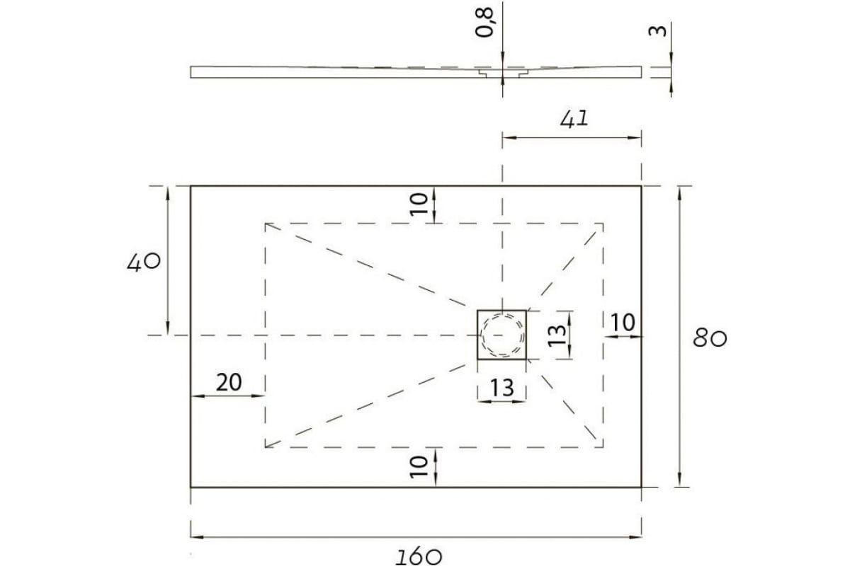 Приобрести aquanet душевой поддон pleasure 160х80 см, серый