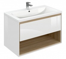 Cersanit LOUNA Тумба подвесная с раковиной 80 см SPSZLOUCO80/Wh, SUMCOM80/1w