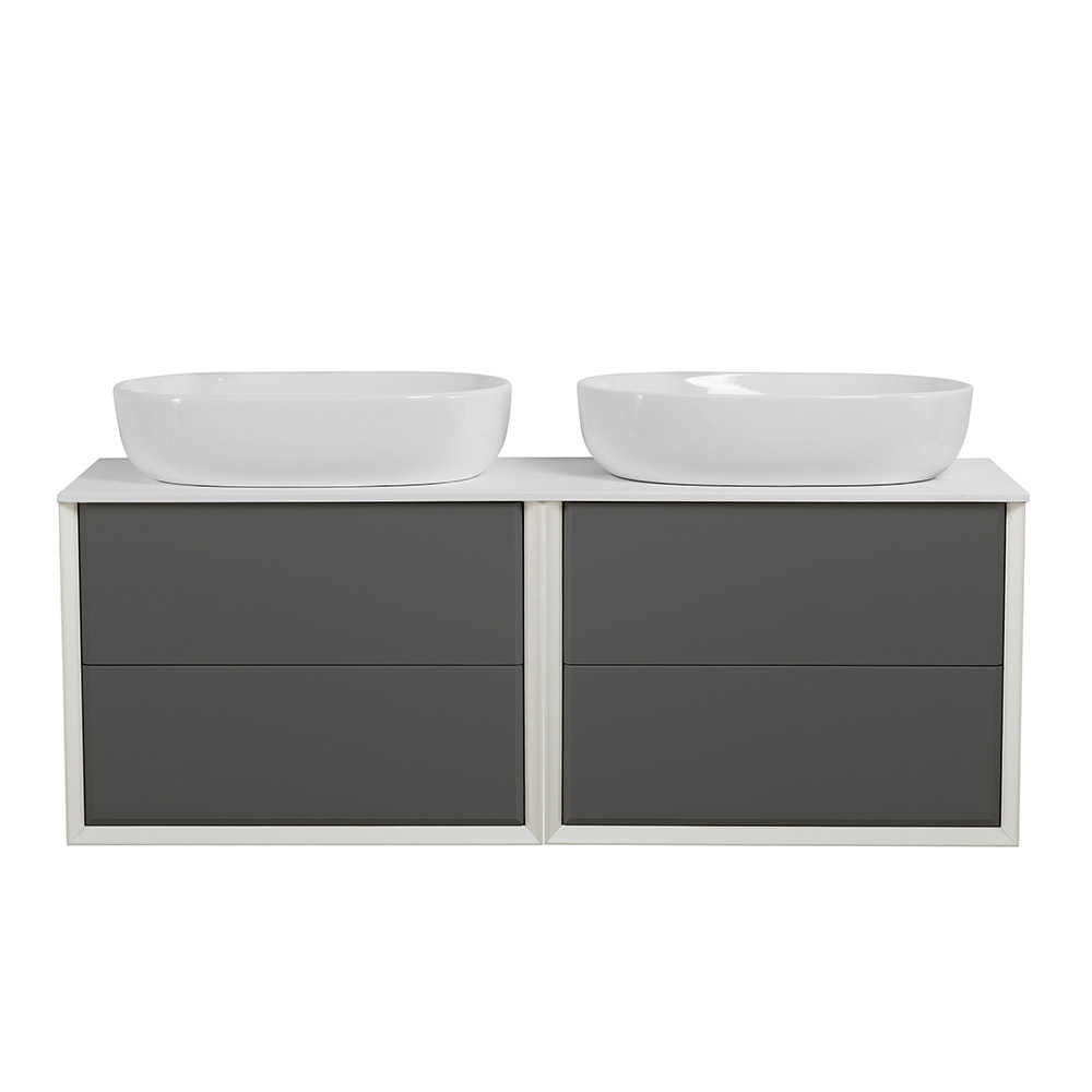 Приобрести cezares тумба со столешницей подвесная bellagio 140 см grigio nuvola, серая 55301