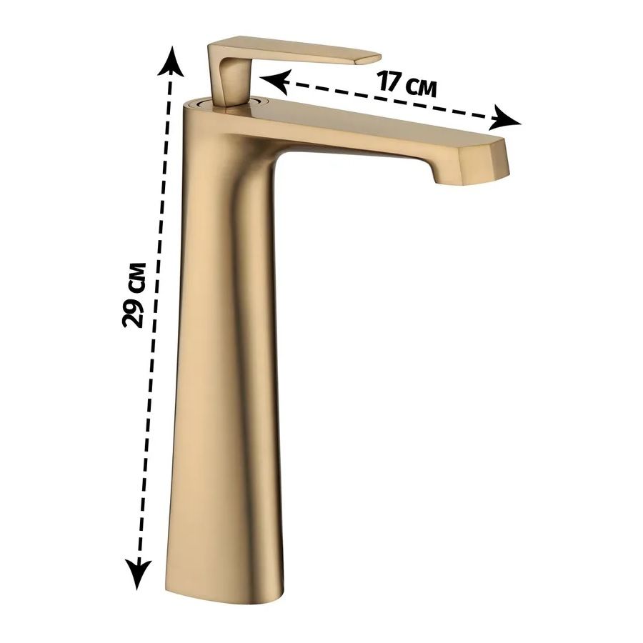 Приобрести grocenberg смеситель для раковины, высокий, матовое золото gb3025mg