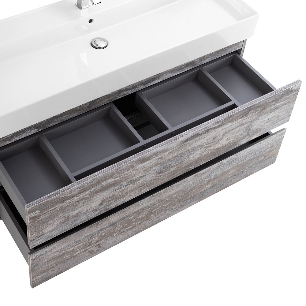 Приобрести cezares тумба подвесная с раковиной molveno 46 120 см legno grigio, серая molveno 46-120-2c-so-lg