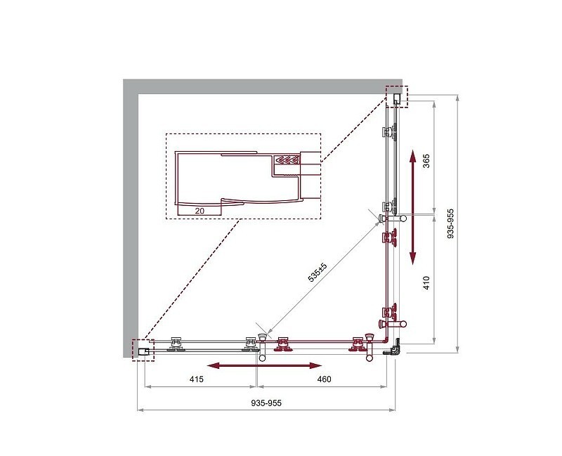 Приобрести ограждение душевое belbagno uno 95х95 uno-195-a-2-95-c-cr хром/прозрачное
