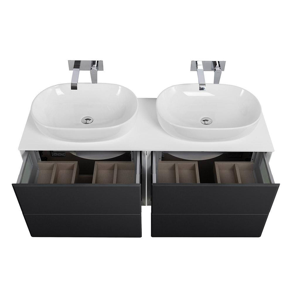 Приобрести cezares тумба со столешницей подвесная bellagio 140 см grafite, графит 54716