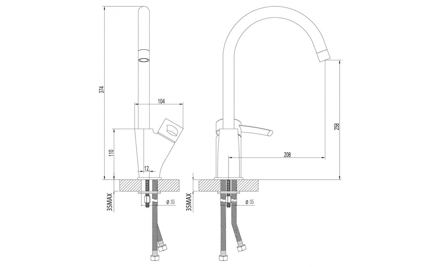 Приобрести lemark смеситель для кухни atlantiss с поворотным изливом, хром lm3205c