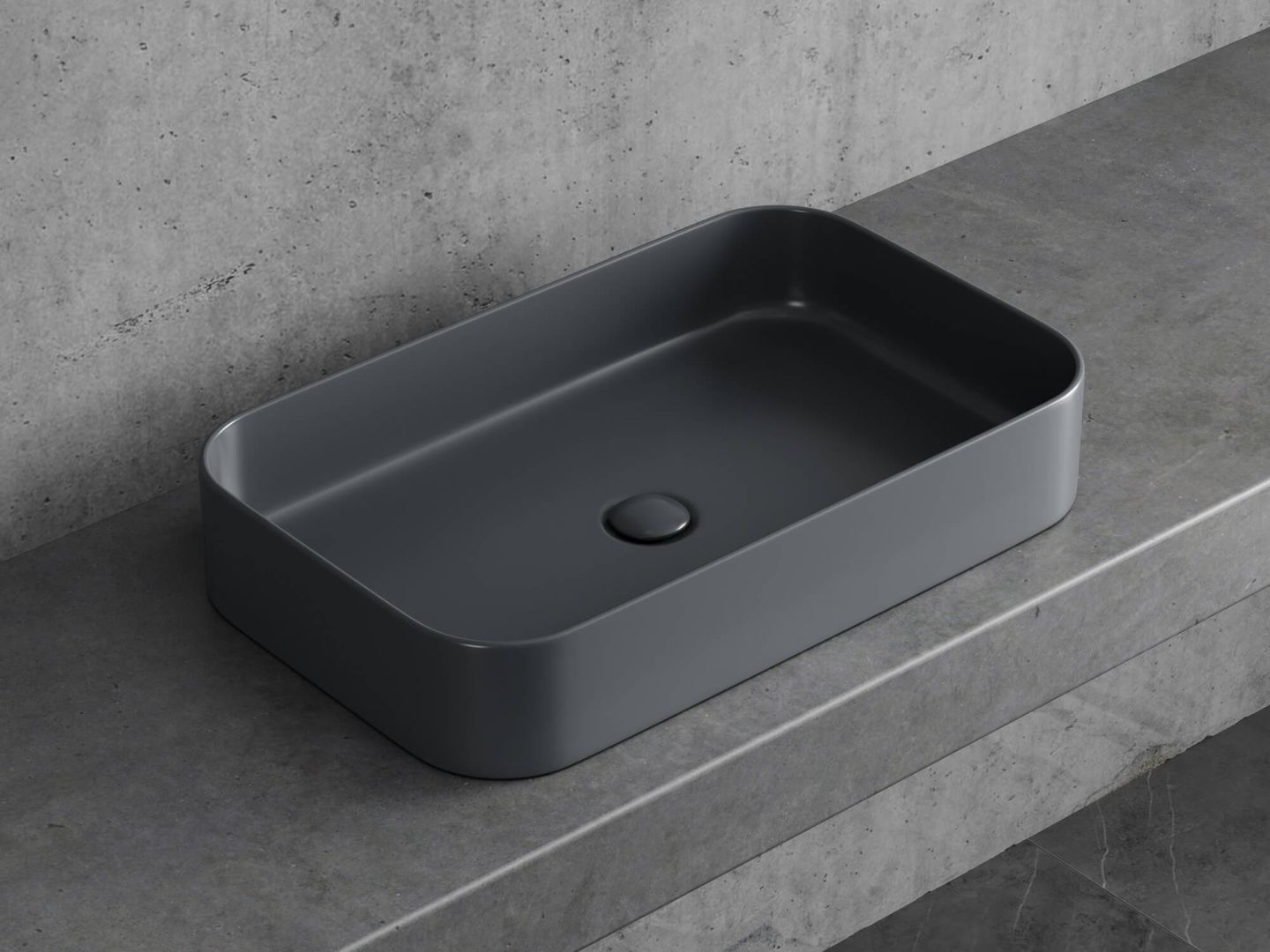 Приобрести hayzburg накладная раковина чаша 60х37 см, графит hb-0035-60mdh