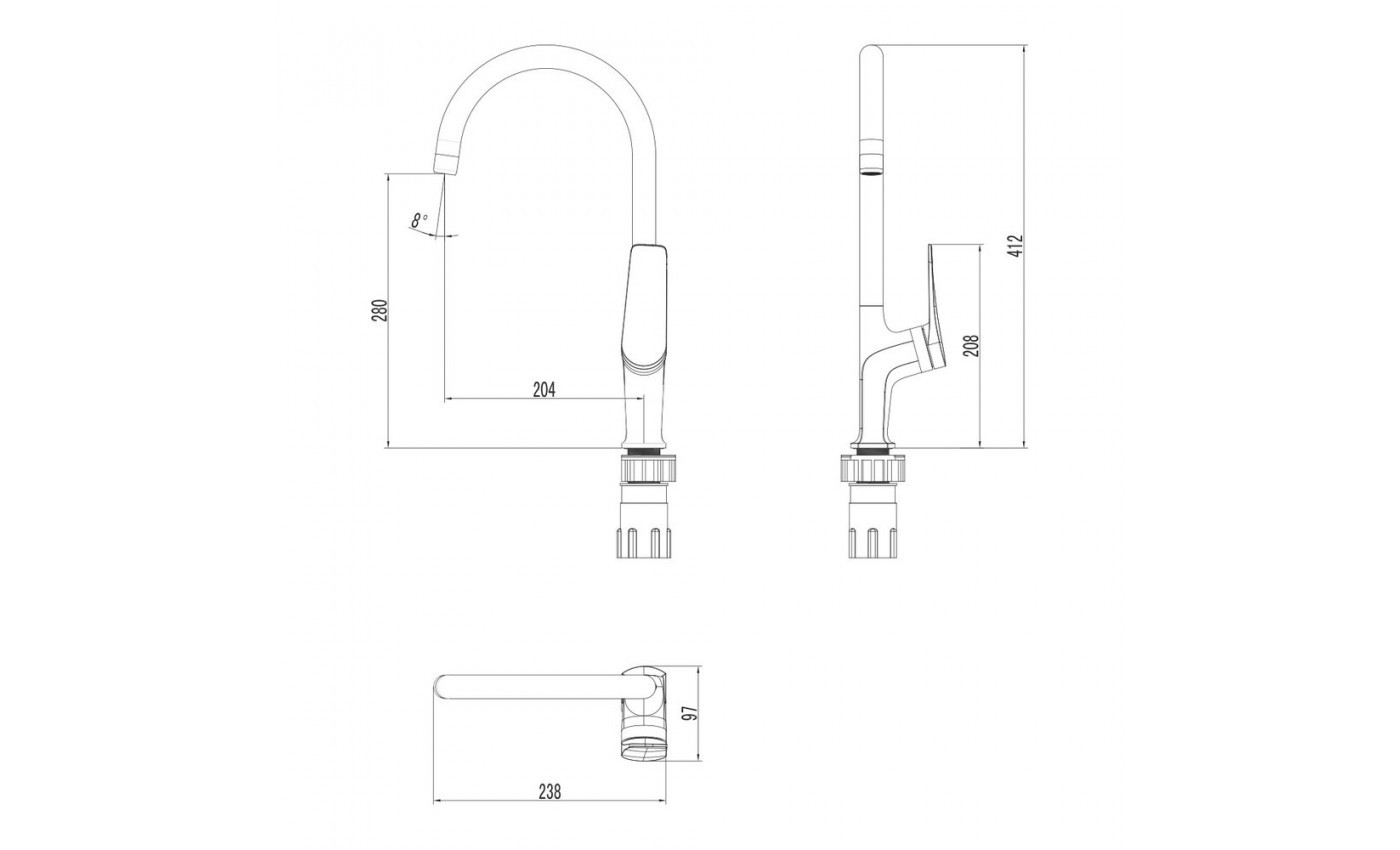 Приобрести lemark смеситель для кухни bronx с поворотным изливом, черный\золото lm3705blr