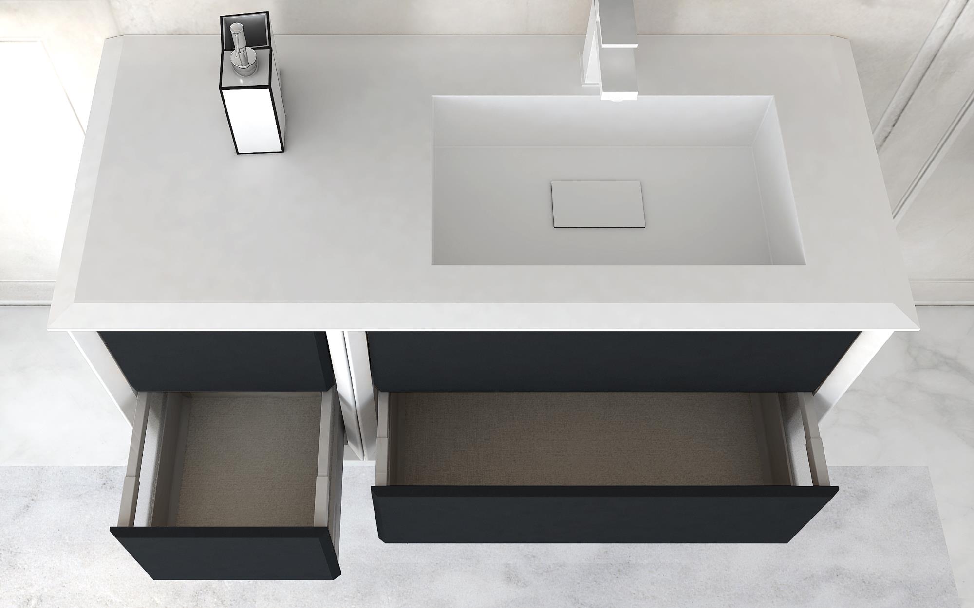 Приобрести cezares тумба подвесная с раковиной bellagio 106 см grafite, правосторонняя, графит 54715