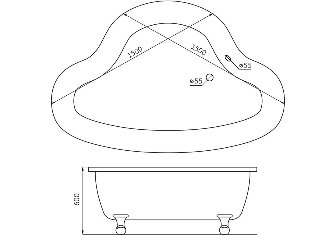 Приобрести belbagno ванна акриловая bb07 150х150 см