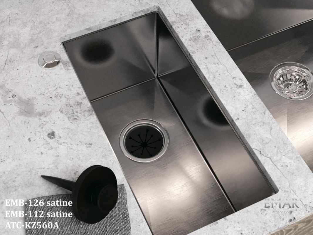 Приобрести emar кухонная мойка 23х45 см, сатин emb-126a pvd nano satine
