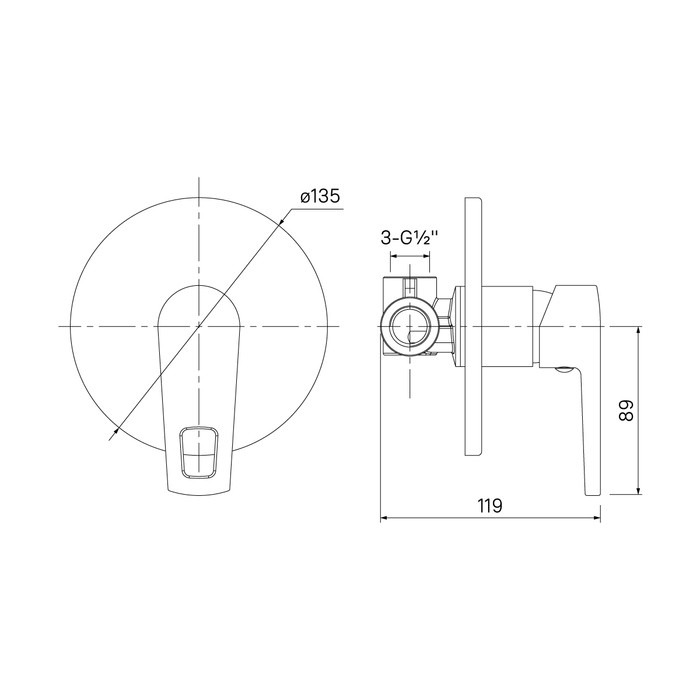 Приобрести iddis смеситель для душа runo скрытого монтажа 135х135мм, хром runsb00i66