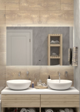 Continent Зеркало с подсветкой Trezhe 120х70 см, белое