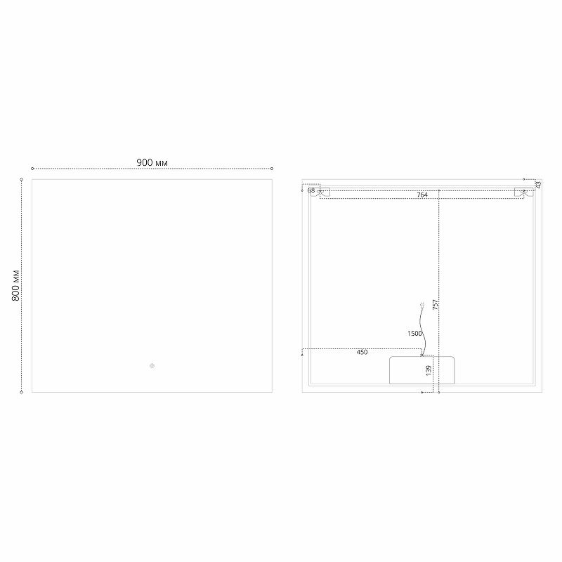 Приобрести grossman зеркало с подсветкой pragma норма 90х80 см, белое 189080