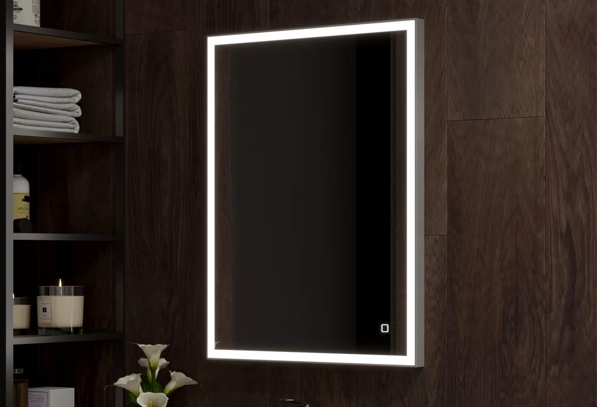 Приобрести continent зеркало с подсветкой solid 60х80 см, серое