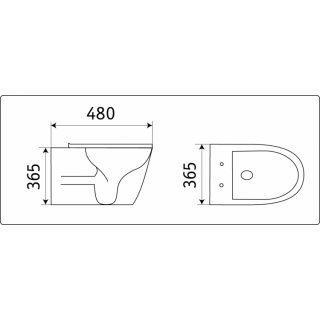 Приобрести унитаз подвесной безободковый с сиденьем ceramalux rimless b2330