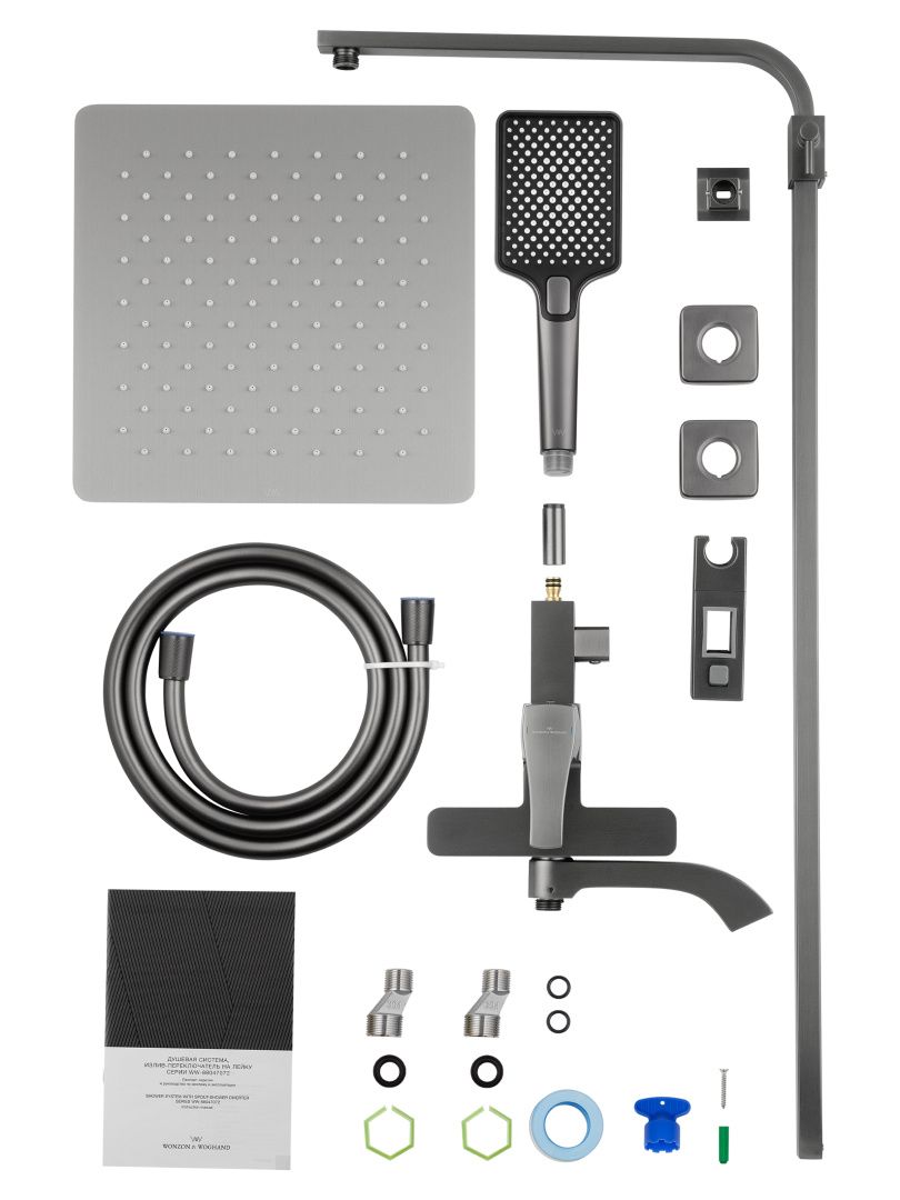 Приобрести душевая система wonzon & woghand flex, темный графит (ww-88047072-bgm)