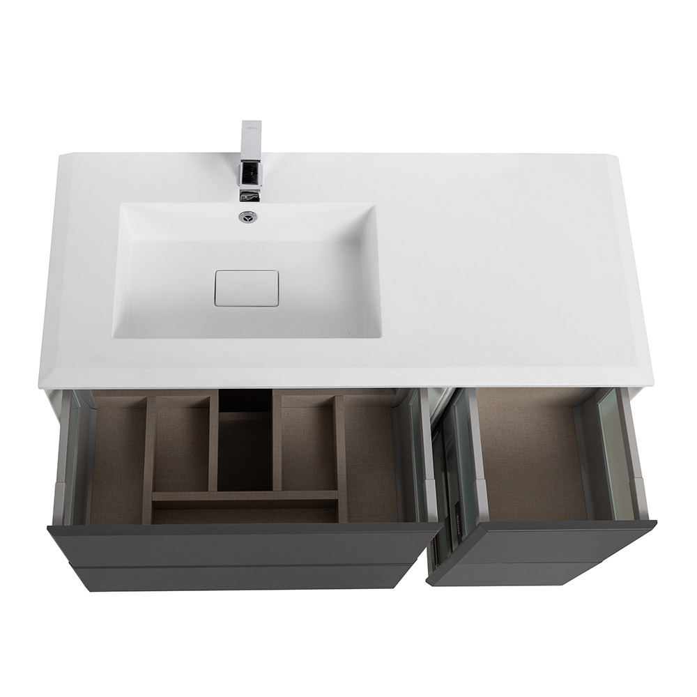 Приобрести cezares тумба подвесная с раковиной bellagio 106 см grigio nuvola, левостороняя, серая 55301