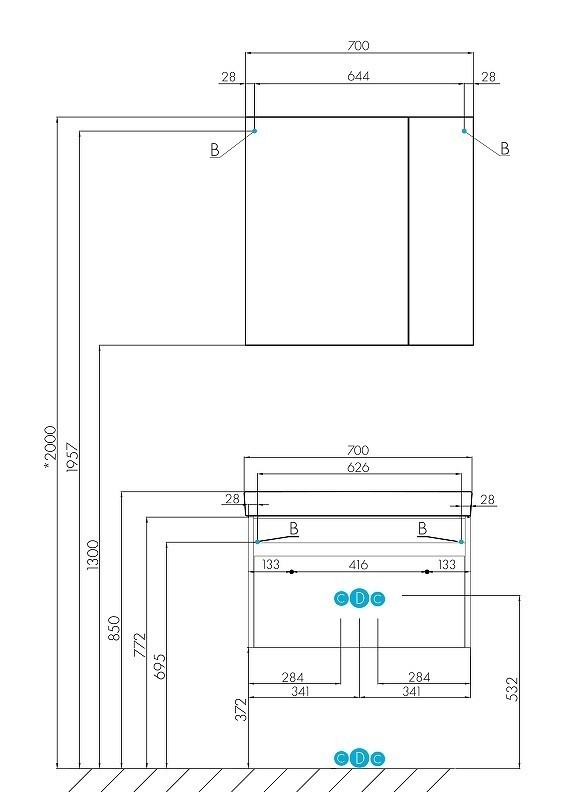 Приобрести тумба подвесная с раковиной марти 70 белый/дуб 
