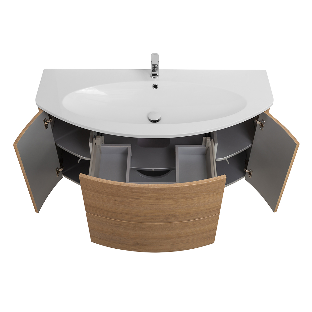 Приобрести cezares тумба подвесная с раковиной eden 121 см rovere tabacco, дерево 54842