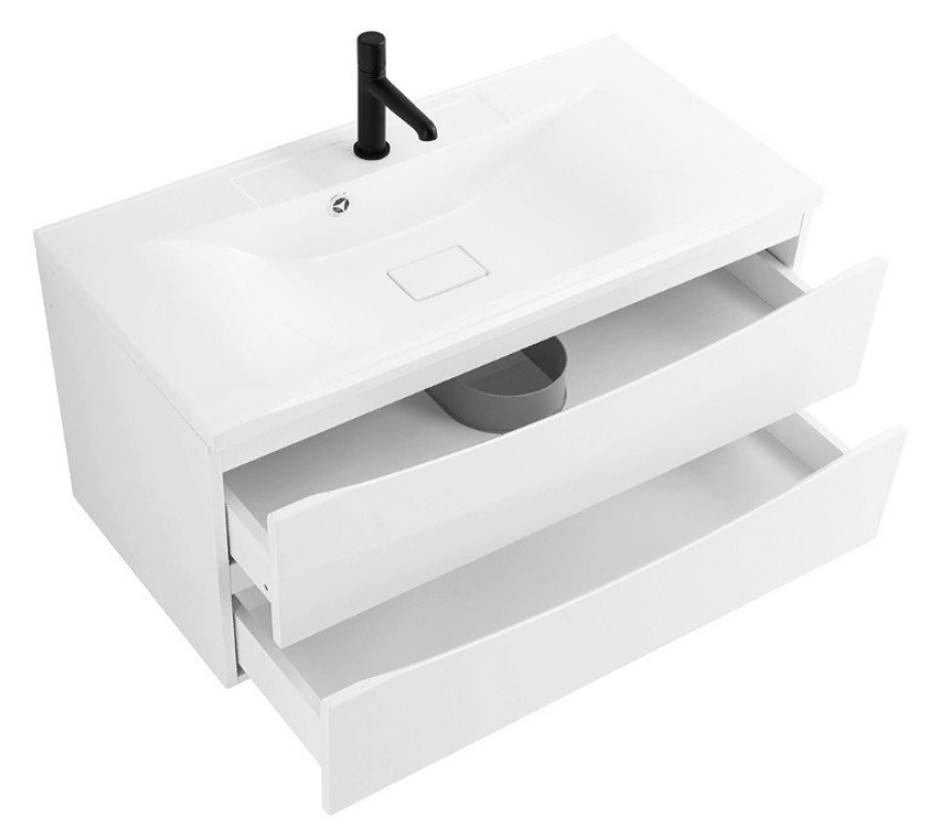 Приобрести тумба подвесная с раковиной belbagno marino-1000-2c-so-bl-p 100 см, bianco lucido