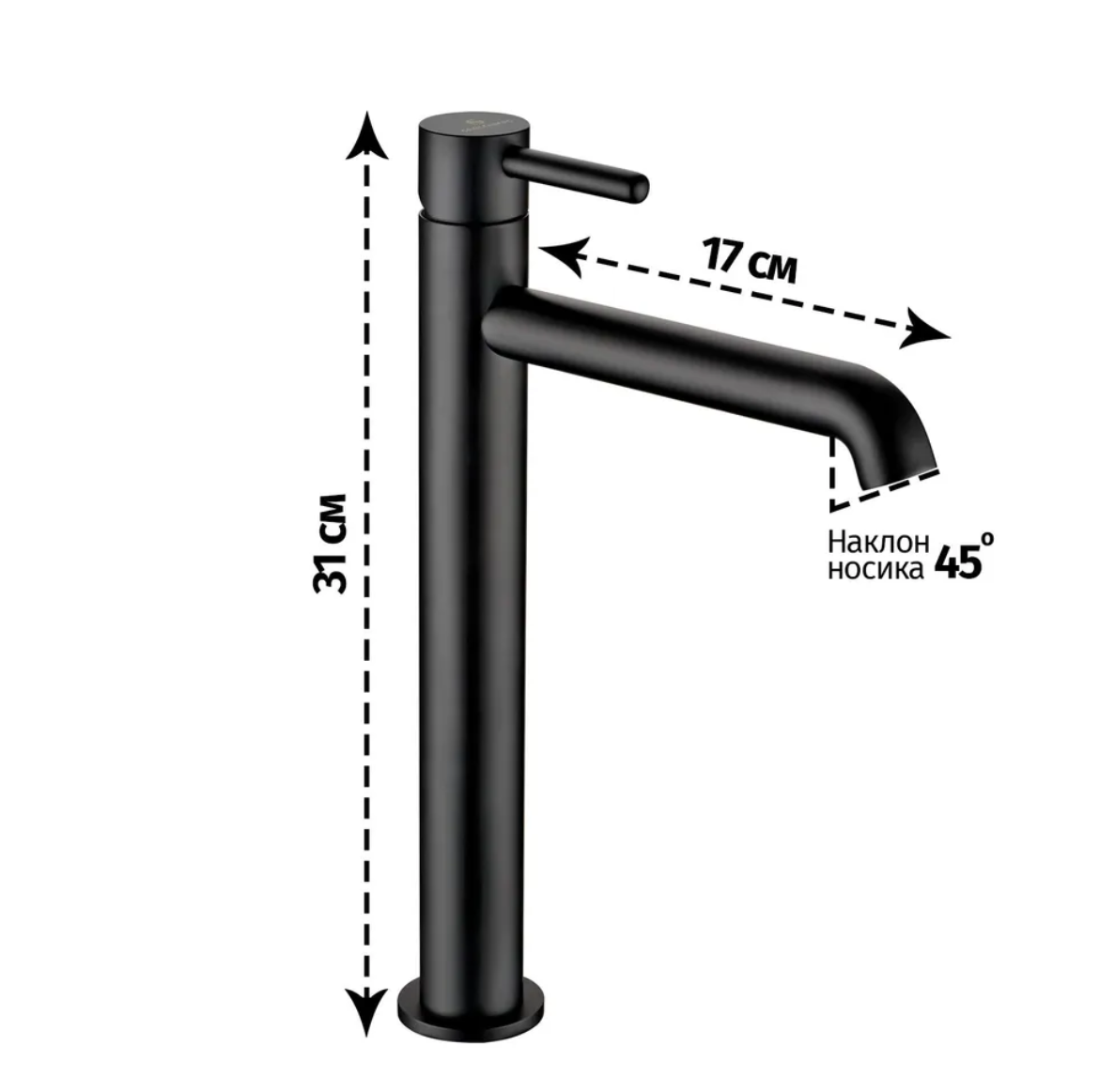 Приобрести grocenberg смеситель для раковины, высокий, черный матовый gb3029bl