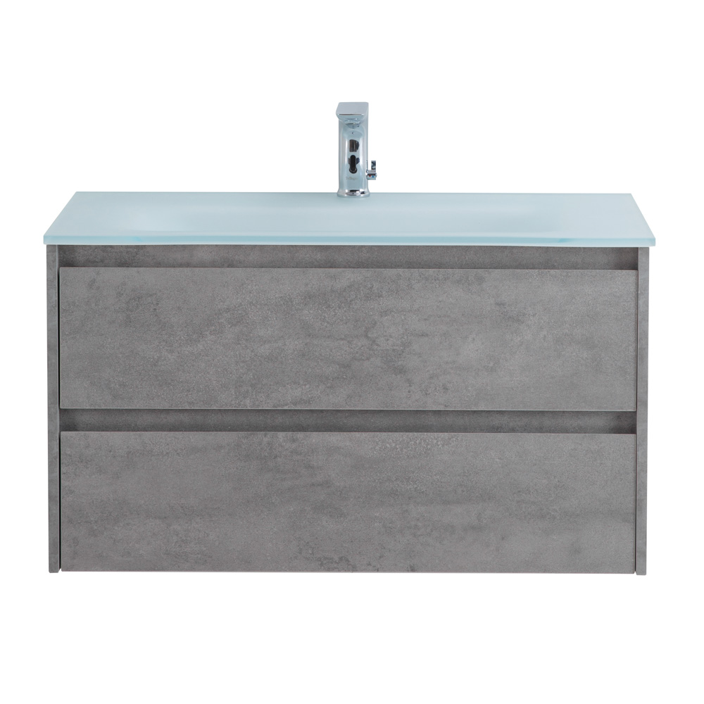 Приобрести belbagno тумба с раковиной kraft 100 см, подвесная cemento grigio, белая раковина