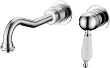 Boheme Смеситель для раковины Tradizionale, настенный, хром\белый 267