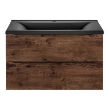 Vincea Тумба подвесная Mia 75 см, темное дерево с раковиной антрацит матовый VMC-2MA750RW;VCB-3M750G