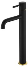 Boheme Смеситель для раковины высокий, Uno. Черный Золото 462-BG