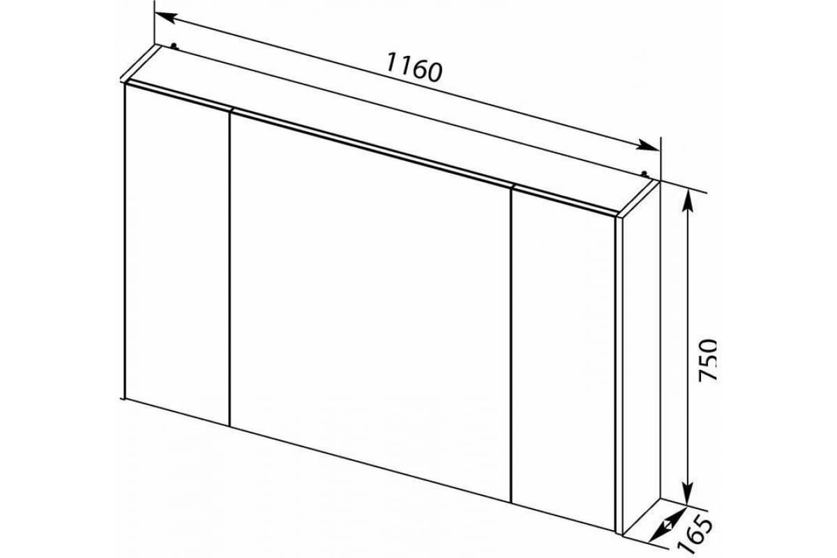 Приобрести aquanet зеркальный шкаф остин 120 см, белый