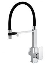 Смеситель для кухни с гибким изливом и подключением фильтра WONZON & WOGHAND, Хром (WW-88458012-CR)