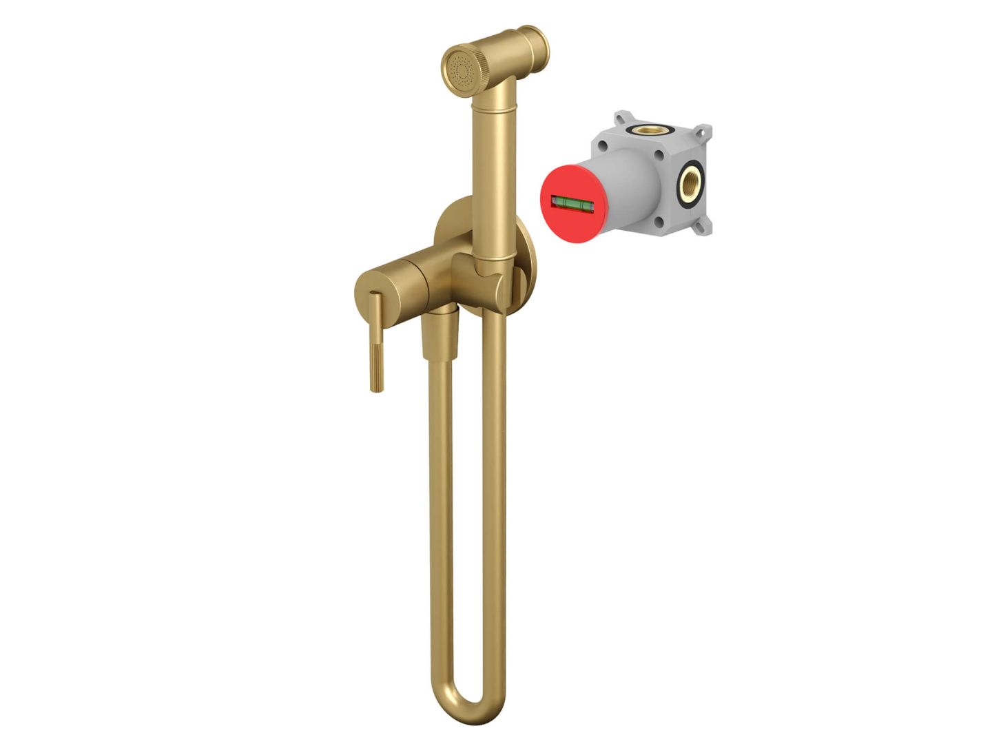 Приобрести hayzburg встраиваемый смеситель с гигиеническим душем, золото матовое hb-4005bg