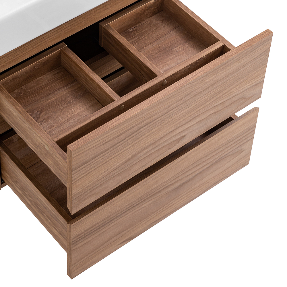 Приобрести cezares тумба подвесная с раковиной molveno 46 60 см noce chiaro, черный molveno 46-60-2c-so-nс