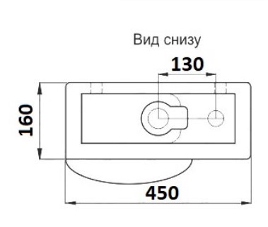 Приобрести раковина подвесная ceramalux 45 см 7947br