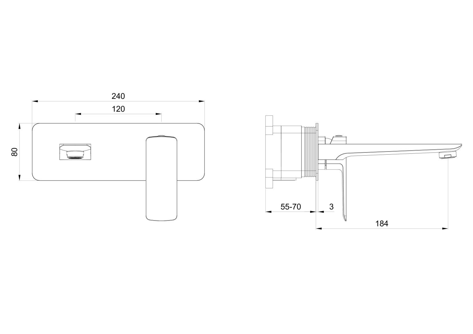 Приобрести смеситель для раковины встраиваемый wonzon & woghand edge, хром (ww-88869003-cr)
