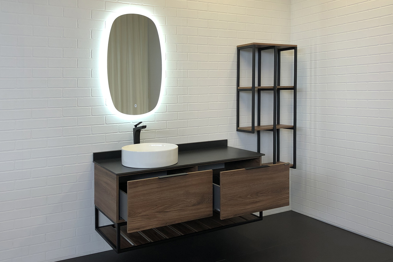 Приобрести сomforty полка подвесная "порто-50" дуб тёмно-коричневый