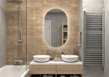 Continent Зеркало с подсветкой Fleur 60х100 см, бесконтактный включатель, белое